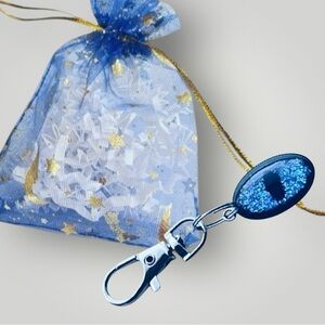 𝑯𝒂𝒏𝒅𝒎𝒂𝒅𝒆 Blue Dragon Eye Keychain w/Gift Bag